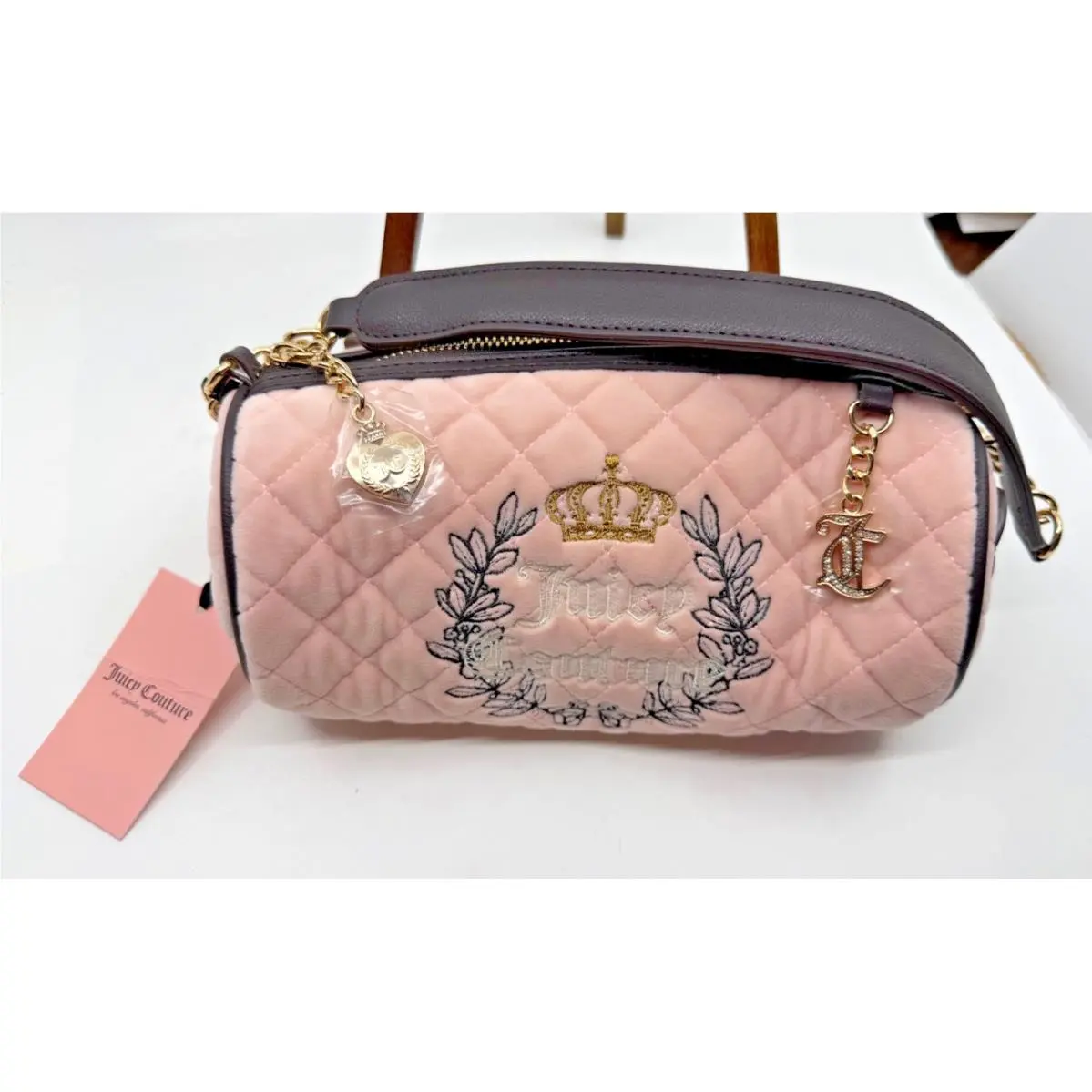 Royal Moment Mini Barrel Pink Clay Chocolate 11JCC06MX-PC Gold by Juicy Couture