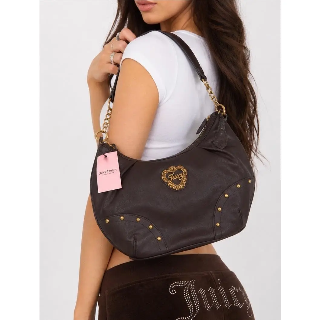 “in Her Juicy Era” Hobo Shoulder Bag Chocolate by Juicy Couture