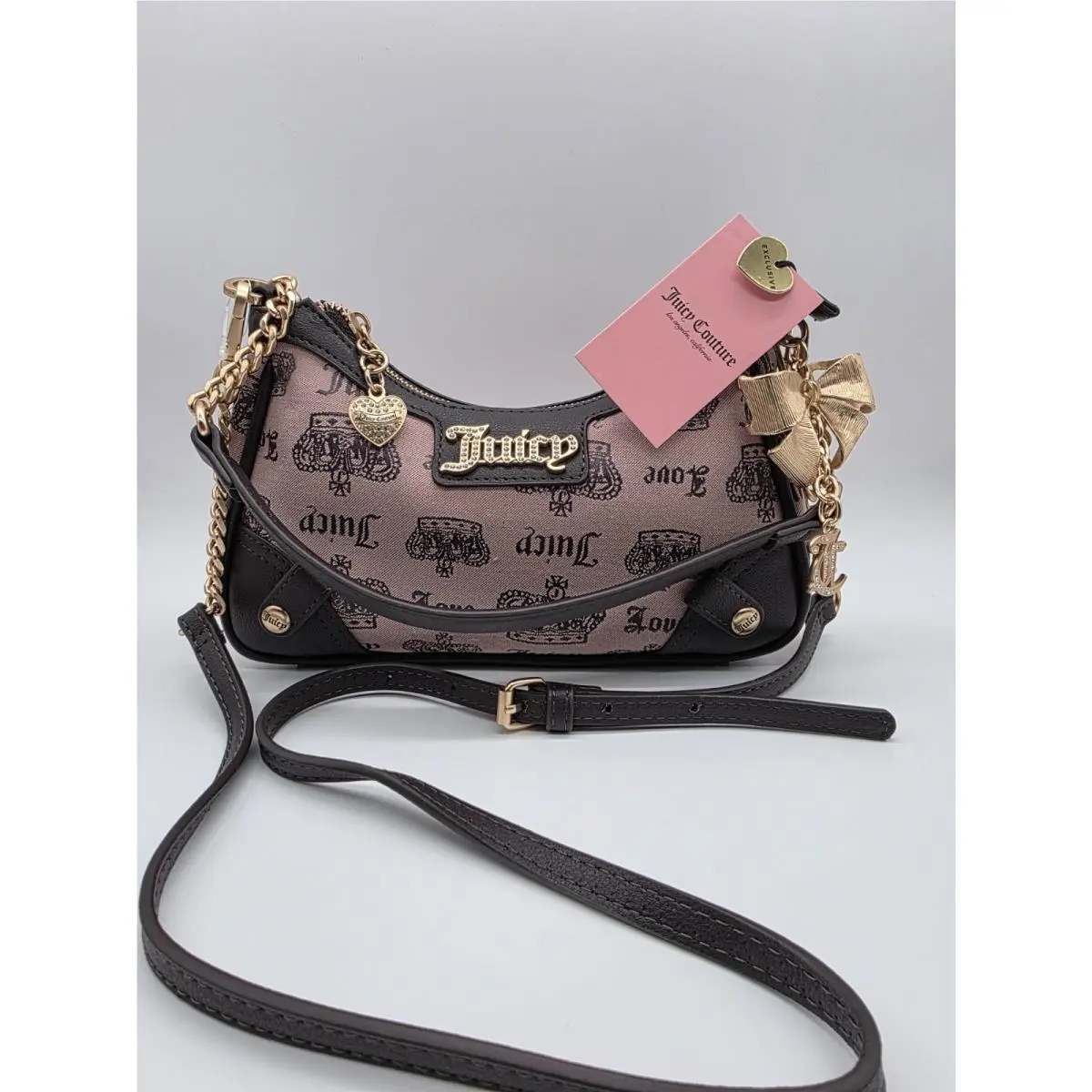 Pink Diamond Vintage Couture Shoulder Bag Rhinestone Logo by Juicy Couture