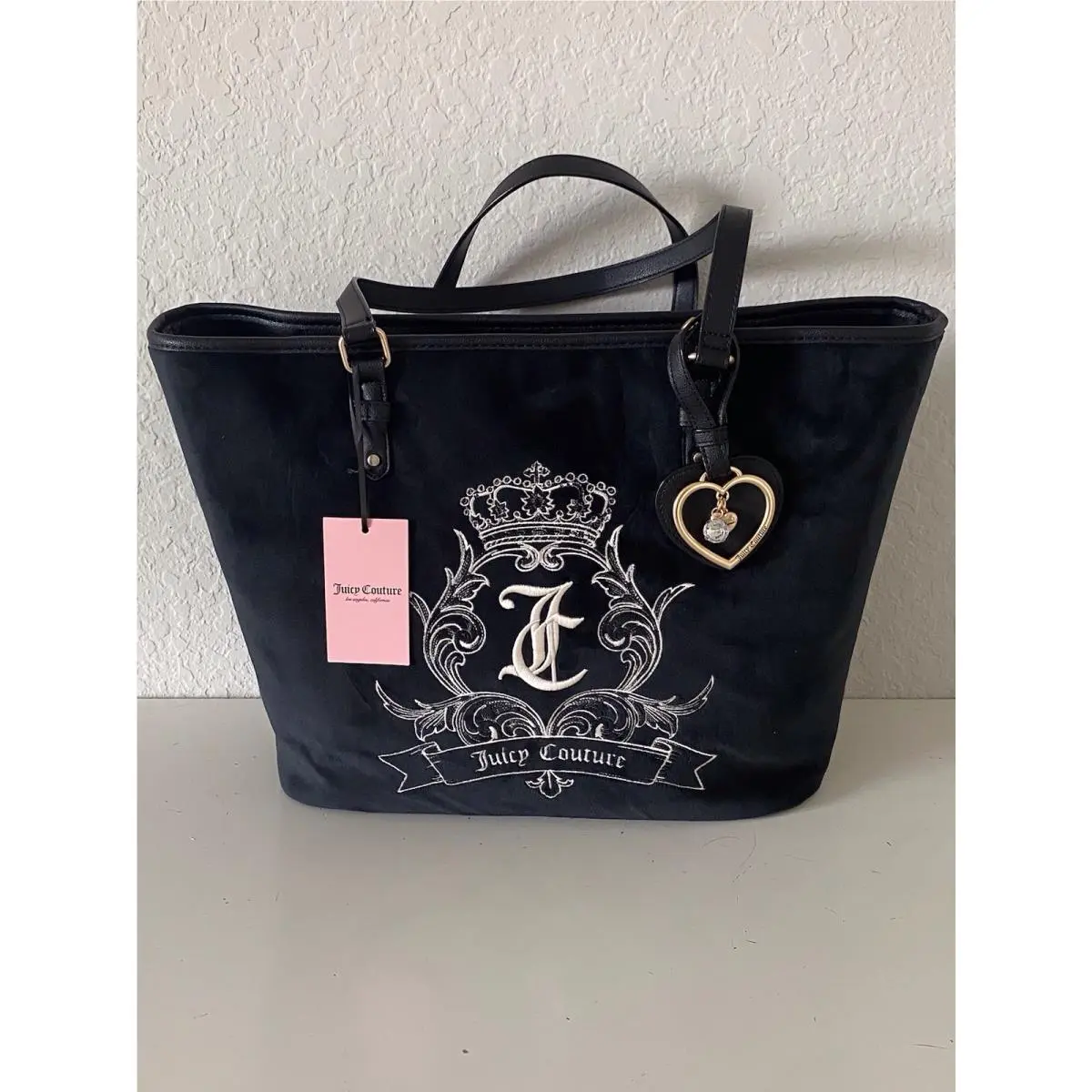 Need More Juicy Tote In Liquorice Embroidered W/charm Retro by Juicy Couture