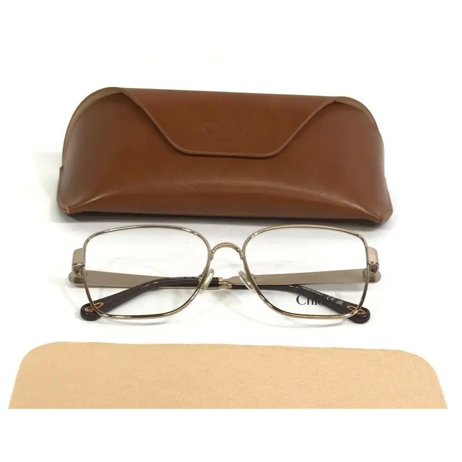 Chloe Eyeglasses Frames CH0356O 004 Light Brown Butterfly Wire Rim 56-16-140