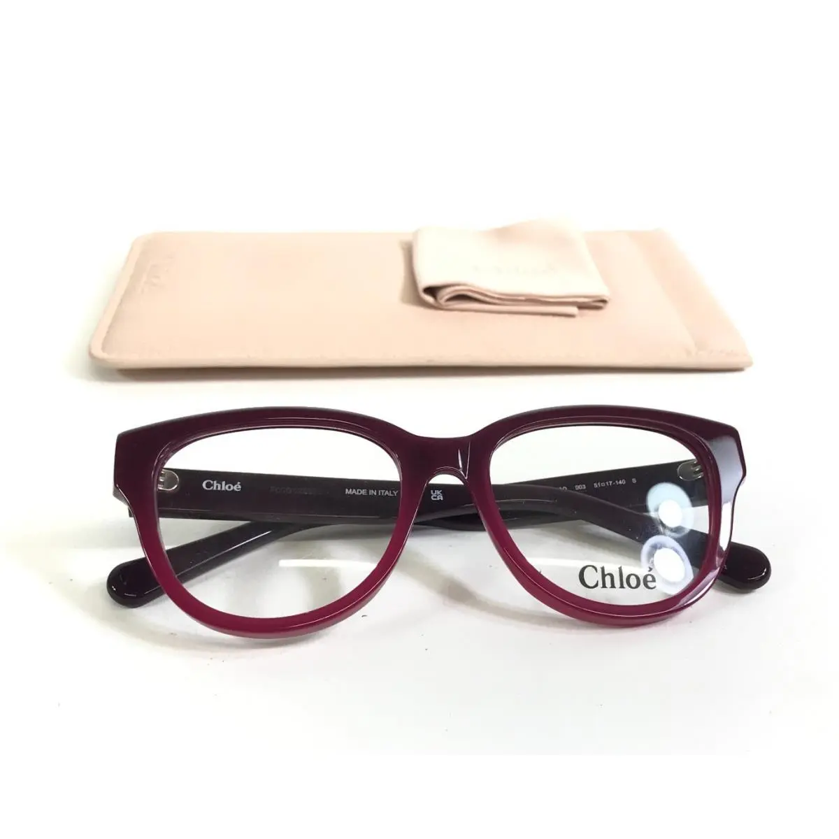 Chloe Eyeglasses Frames CH0243O 003 Gradient Purple Cat Eye Full Rim 51-17-140