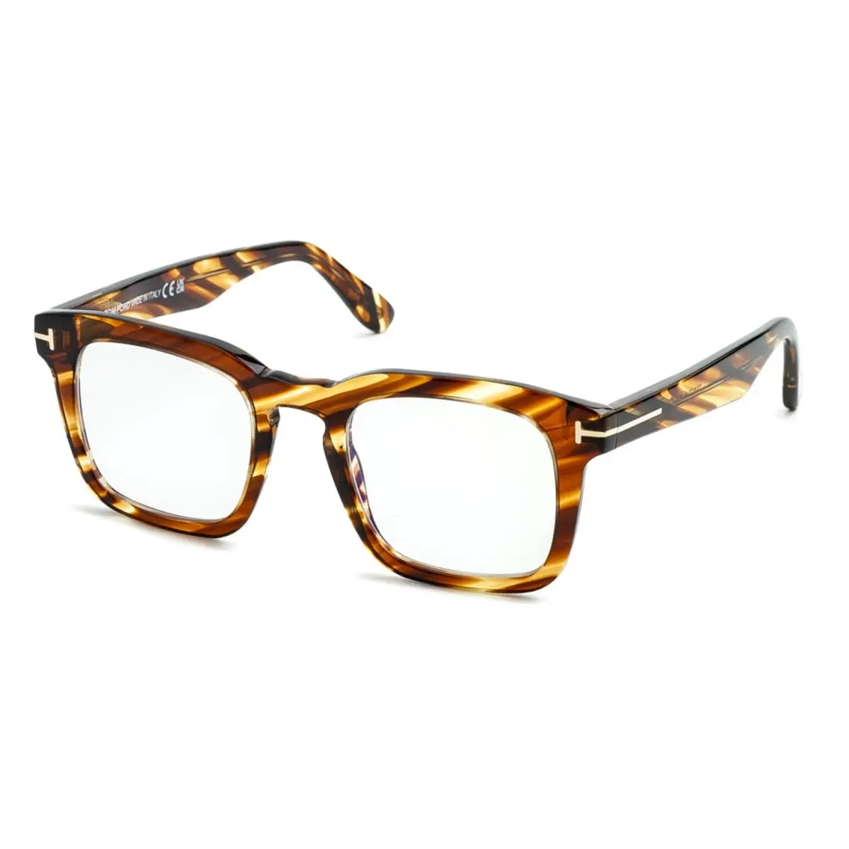 Tom Ford Eyeglasses TF 6025-B 053 50-22 145 Brown Frames W/blue Block Lenses