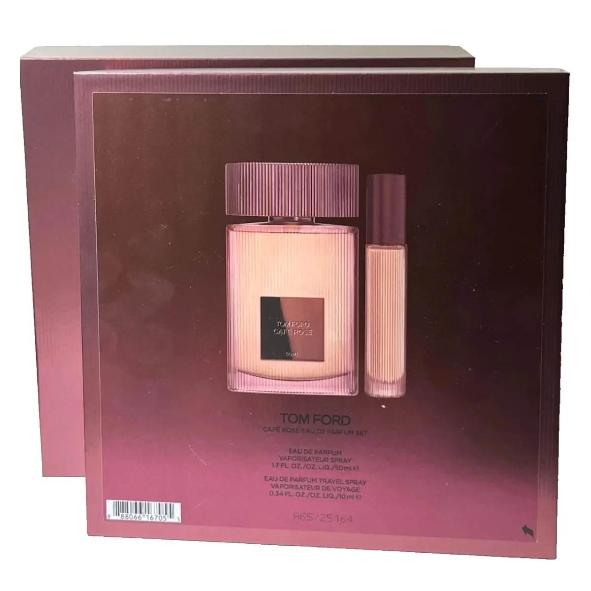 Tom Ford Cafe Rose Unisex 2pc Set: 1.7 oz Edp+ .34 oz Edp Travel Spray