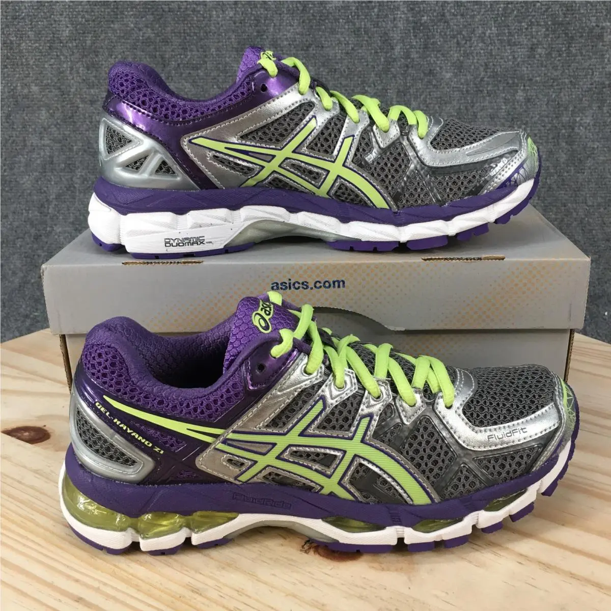 Asics Shoes Womens 6.5 M Gel Kayano 21 Sneakers Athletic Gray Purple T4H7N 7905