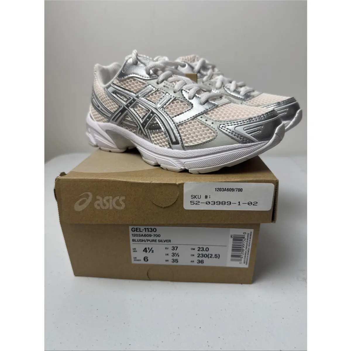 Size 4.5 - Asics Gel-1130 Men’s Blush/pure Silver Shoes 1203A609-700 W/box