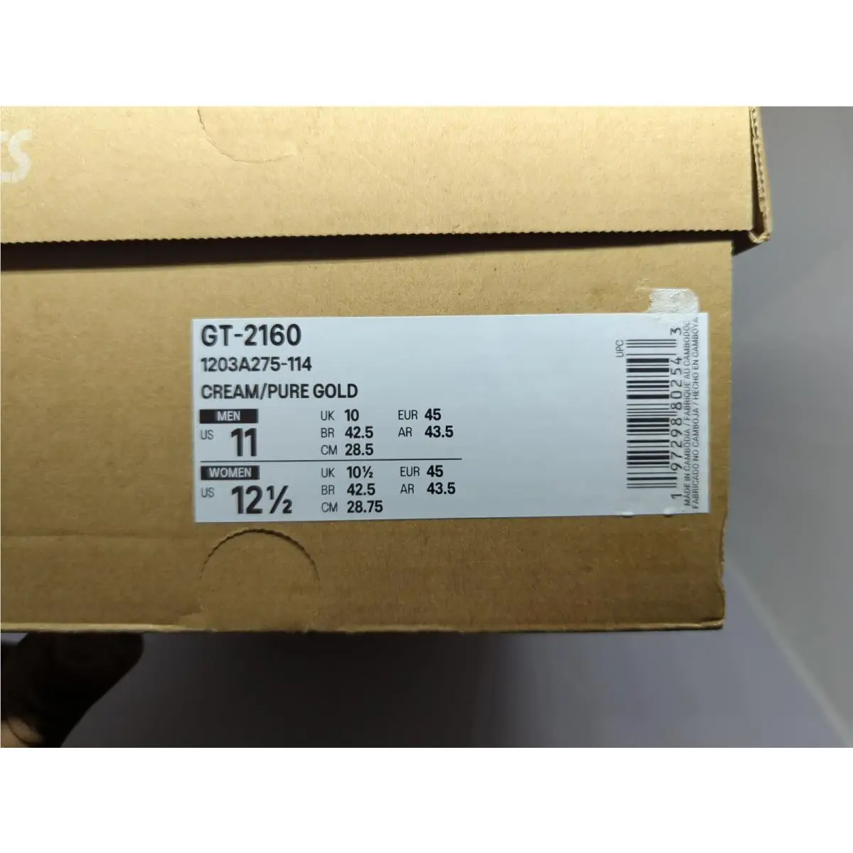 Asics shoes - ASICS GT 2160 - 1203A275-114 - Cream/Pure Gold (UPC: 197298802543) 9