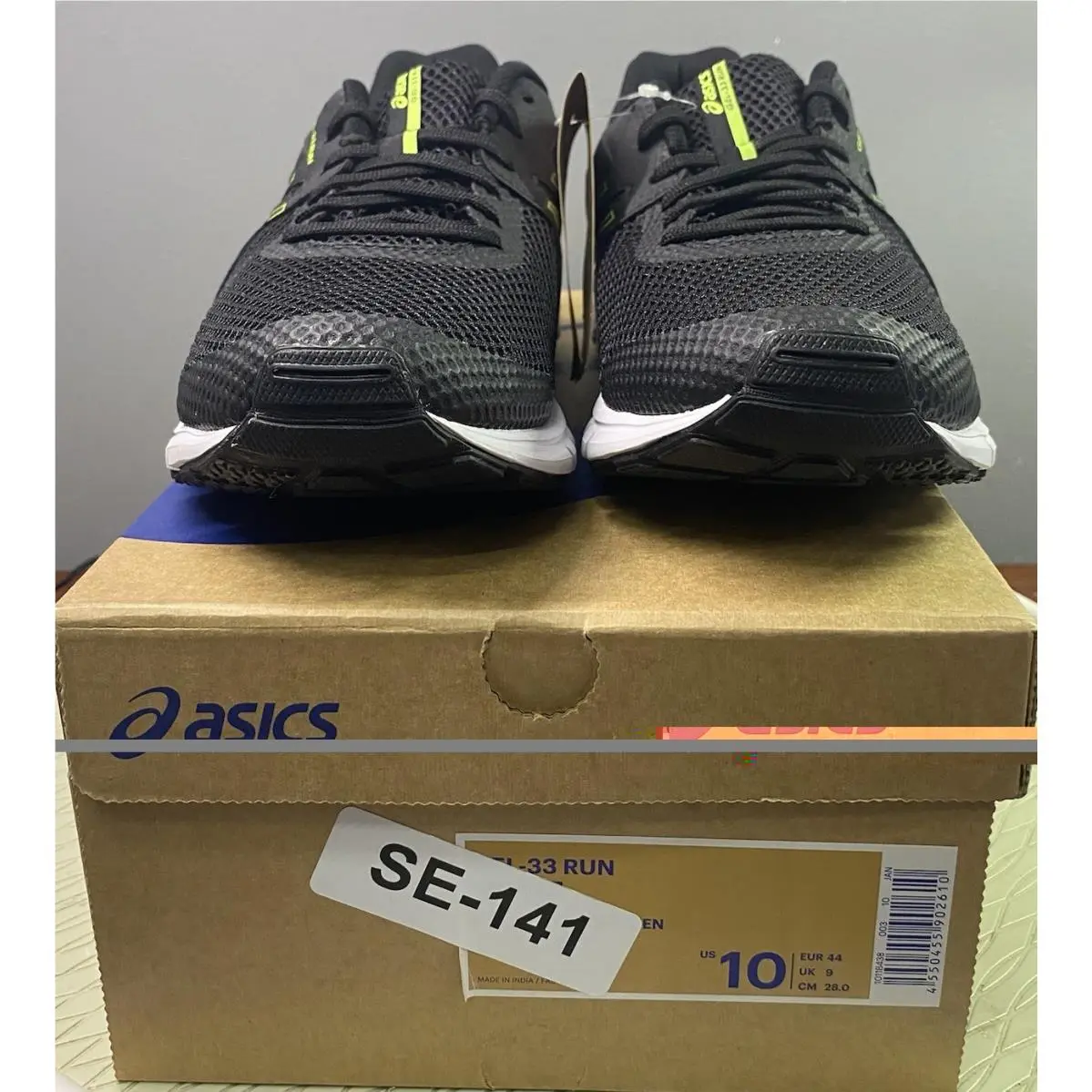 Asics shoes - ASICS GEL-33 RUN - RUN - 1011B438-003 - Black, Hazard Green 9
