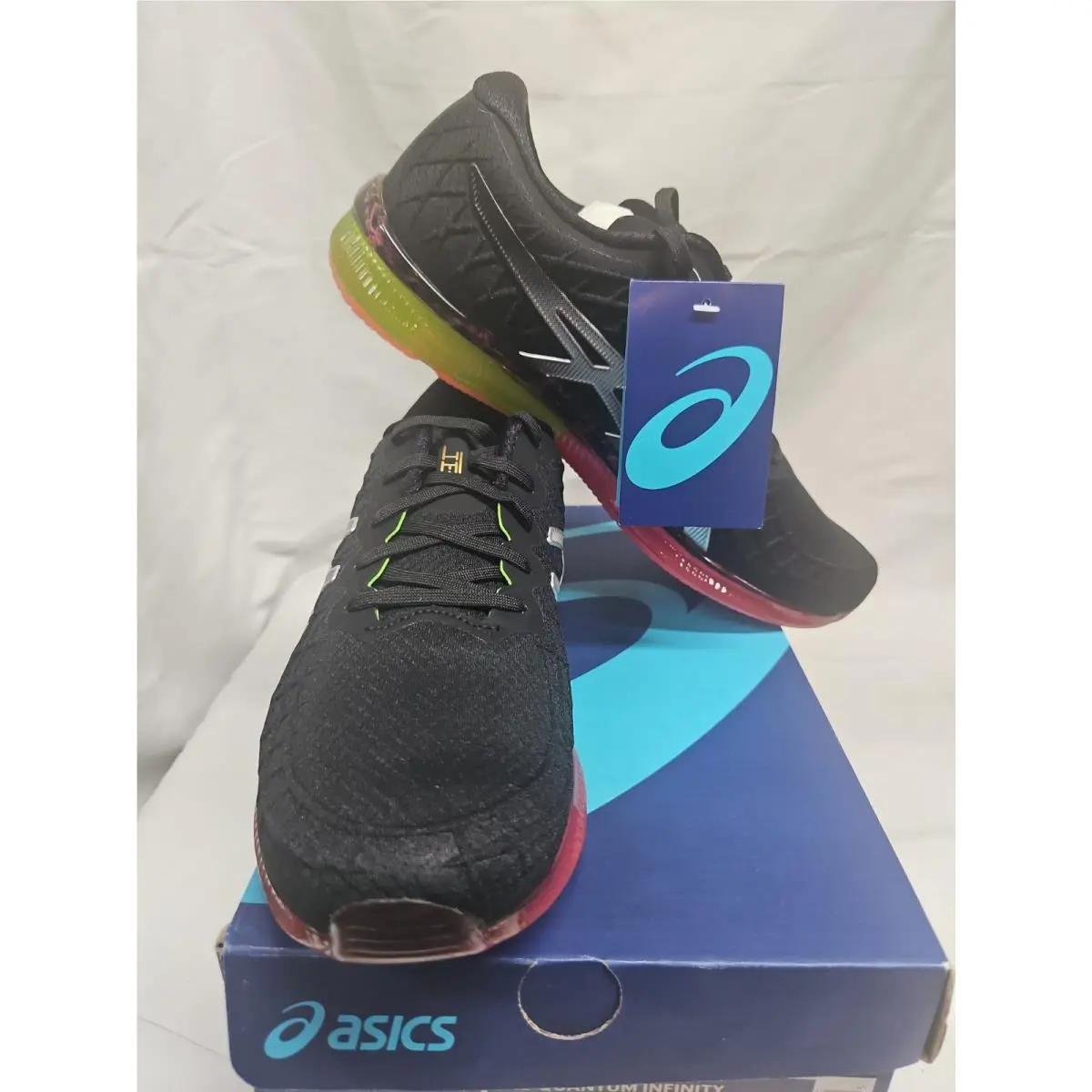 Asics Gel Quantum Infinity Black Silver Pink Yellow Shoes Women`s Size 11