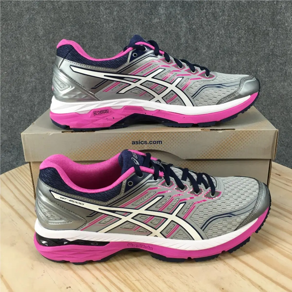 Asics Shoes Womens 10.5 2A Silver Pink GT-2000 5 Sneaker Running T760N Lace Up