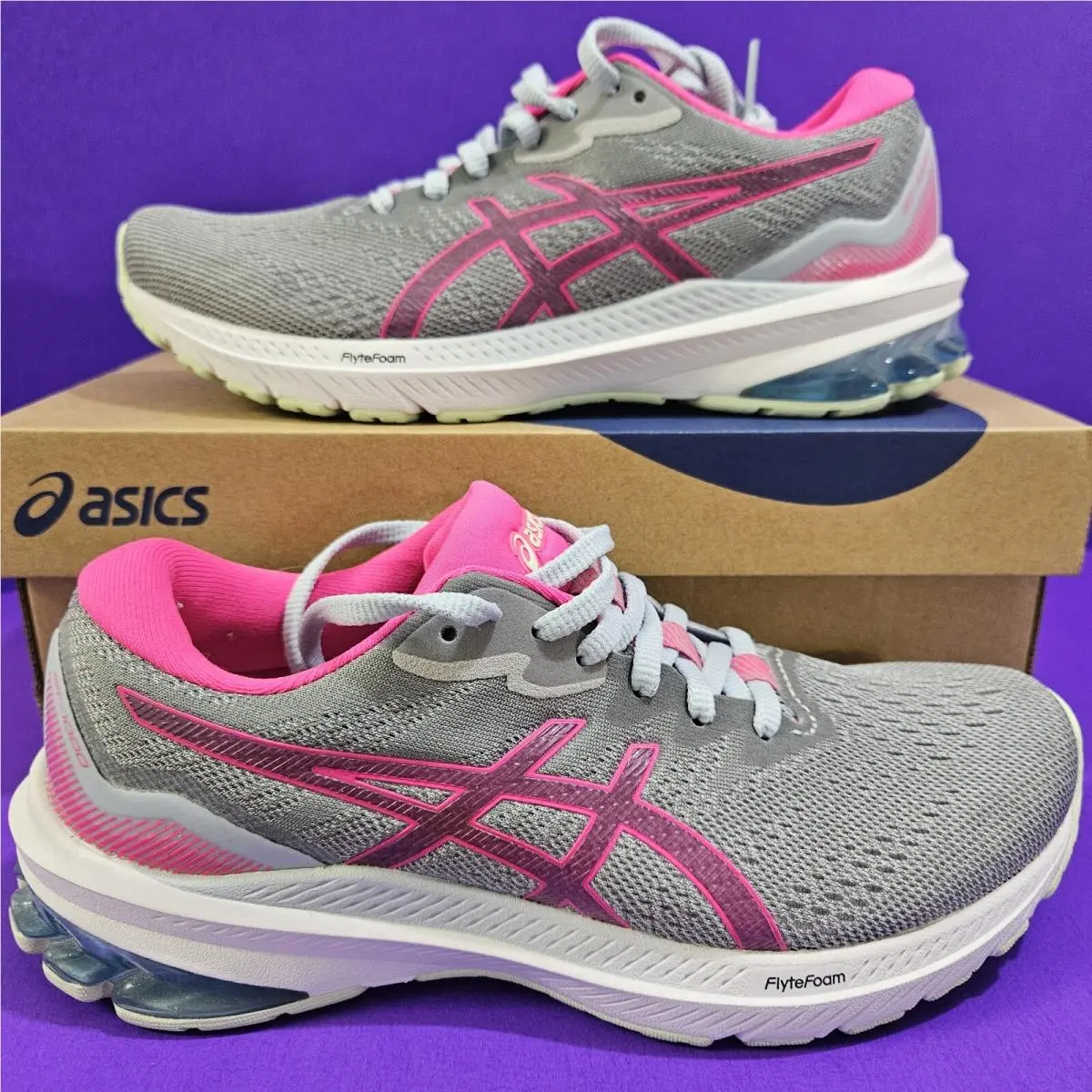 Asics Sz 6 GT-1000 11 Women`s Athletic Shoes Sneakers Gray Pink 1012B392-020