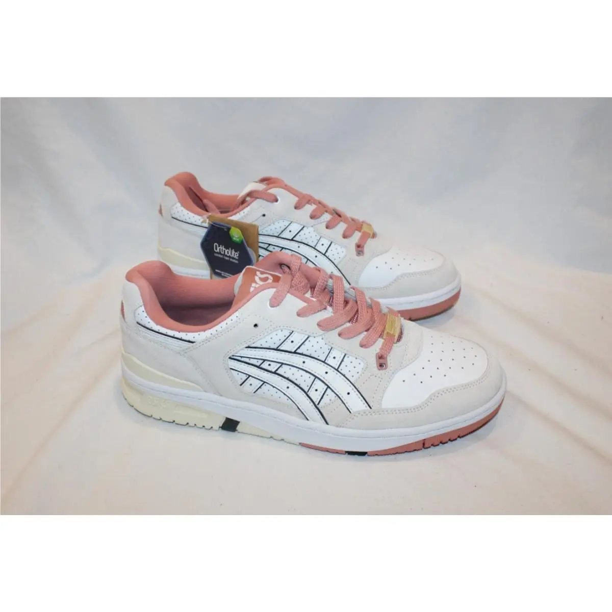 Asics EX89 Men`s Athletic Leather Sneakers Cream White Classic Sneakers 10.5