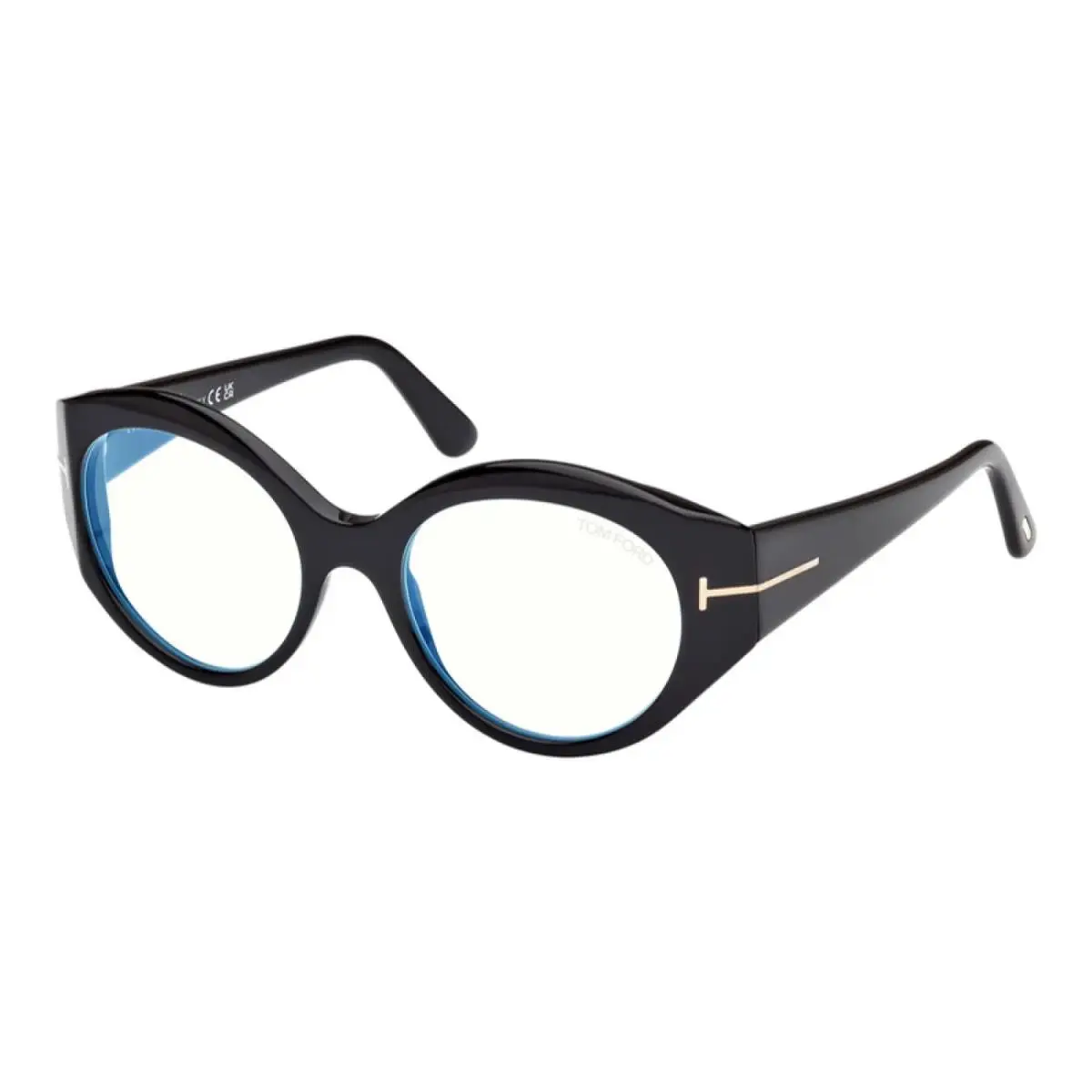 Tom Ford TF5950-B 001 Oval Shiny Black 53 mm Women`s Eyeglasses Frame