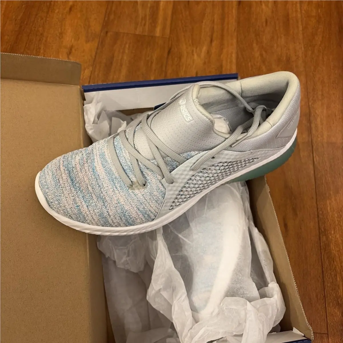 Asics Gel-kenun Knit Women’s 11 Aruba Blue Glacier Grey Running Shoes T882N-8896