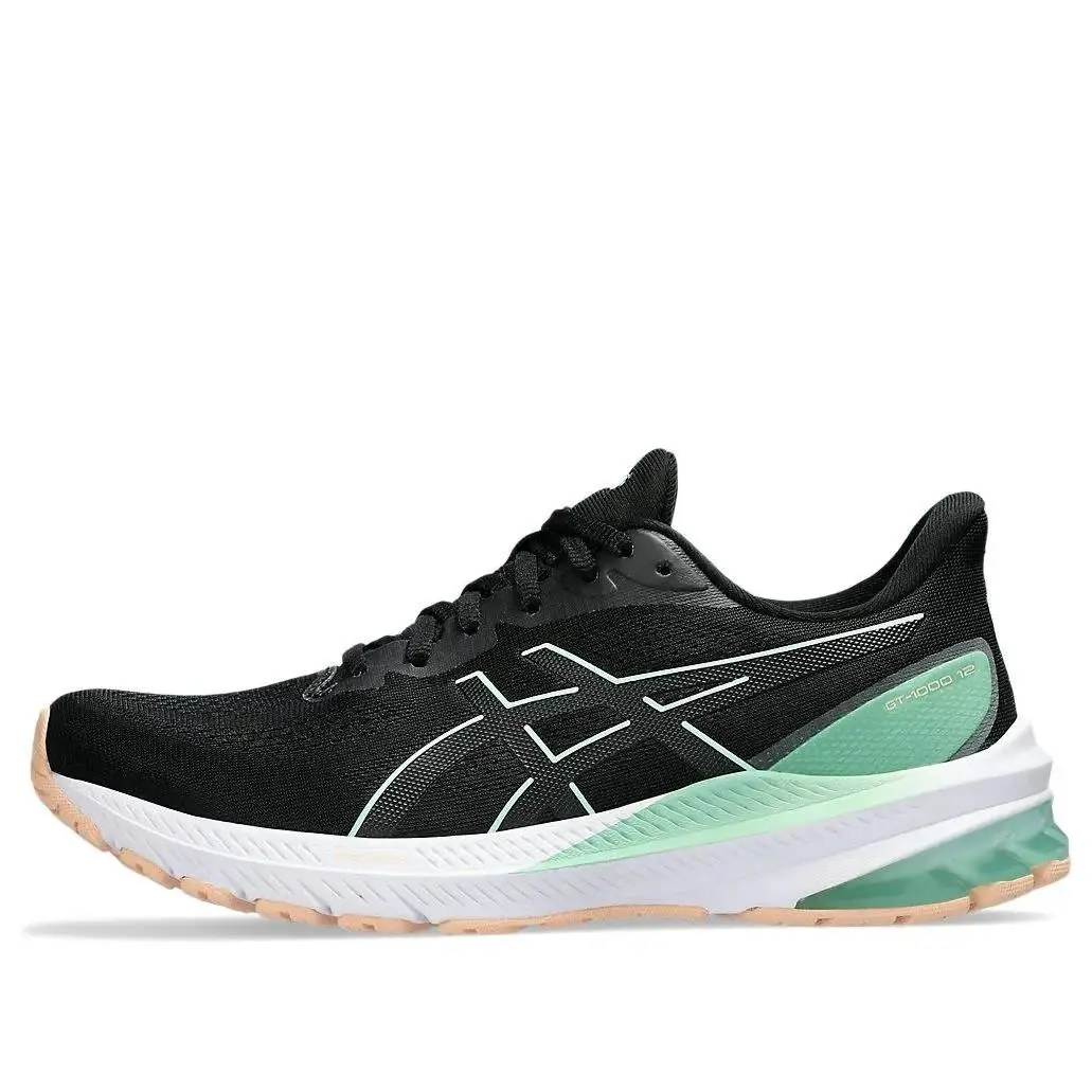 Asics GT-1000 12 Womens Size 12 Running Shoes Sneakers Black/mint