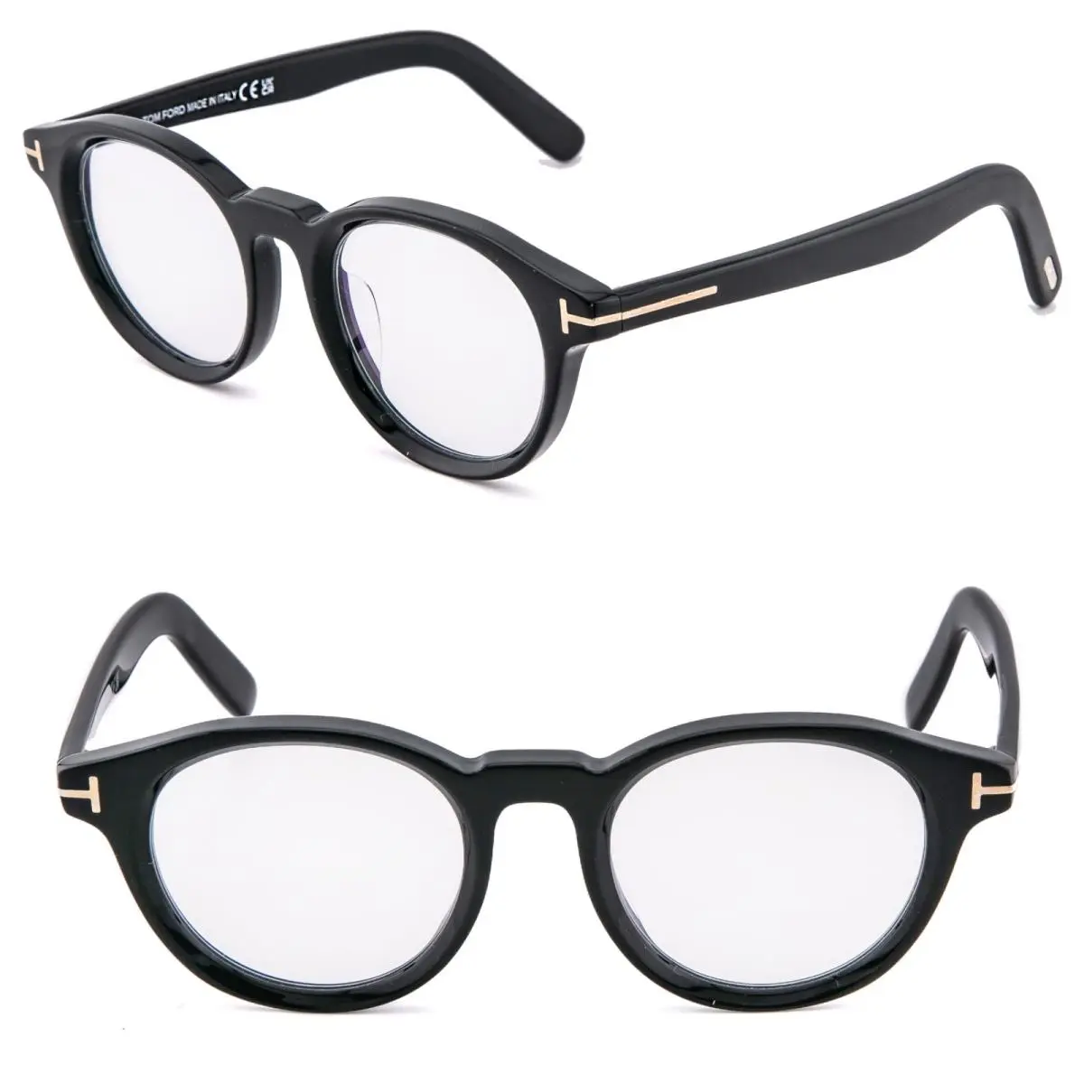 Tom Ford TF5931DB 001 Black Round Optical Classic Men Eyeglass 5931 FT5931DB
