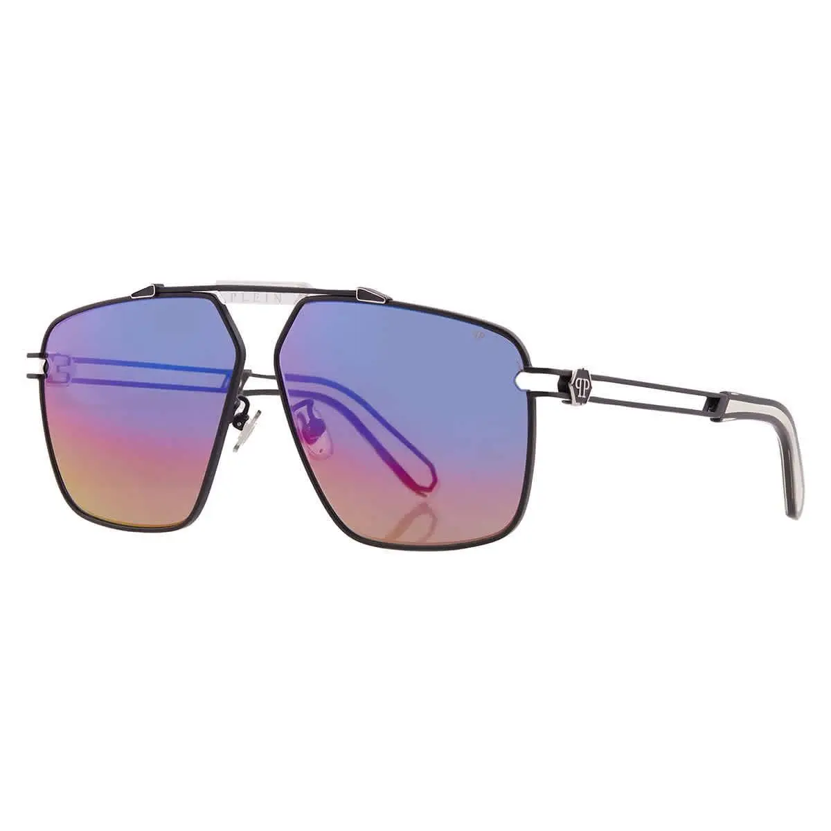 Philipp Plein Multicolor Navigator Unisex Sunglasses SPP049M 0541 63 - Black, Frame: Black, Lens: Multicolor
