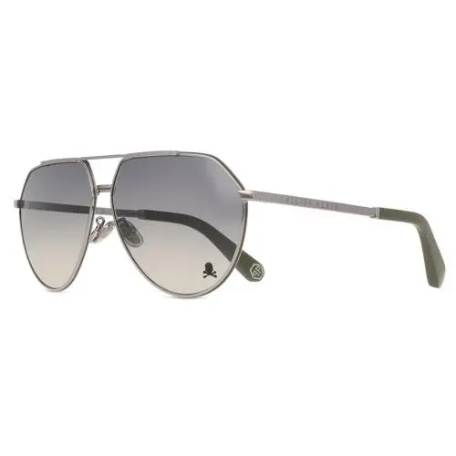 Philipp Plein Men`s Sunglasses SPP007M Silver Retail w Box and Case