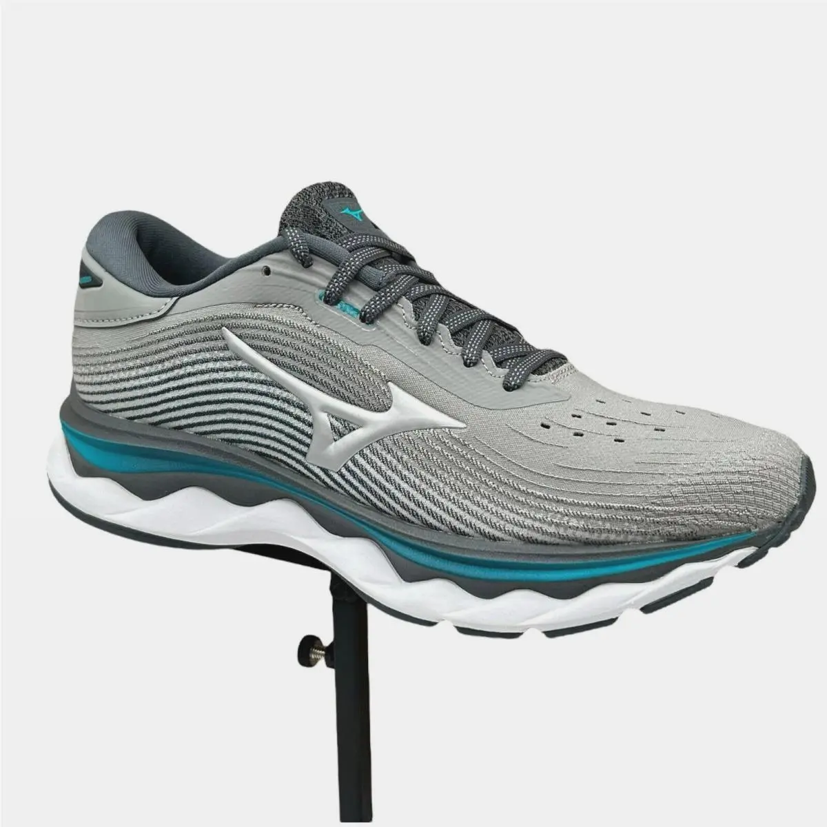 Mizuno Wave Sky 5 Women`s Running Shoes Size 7.5 Gray/aqua Removable Insoles