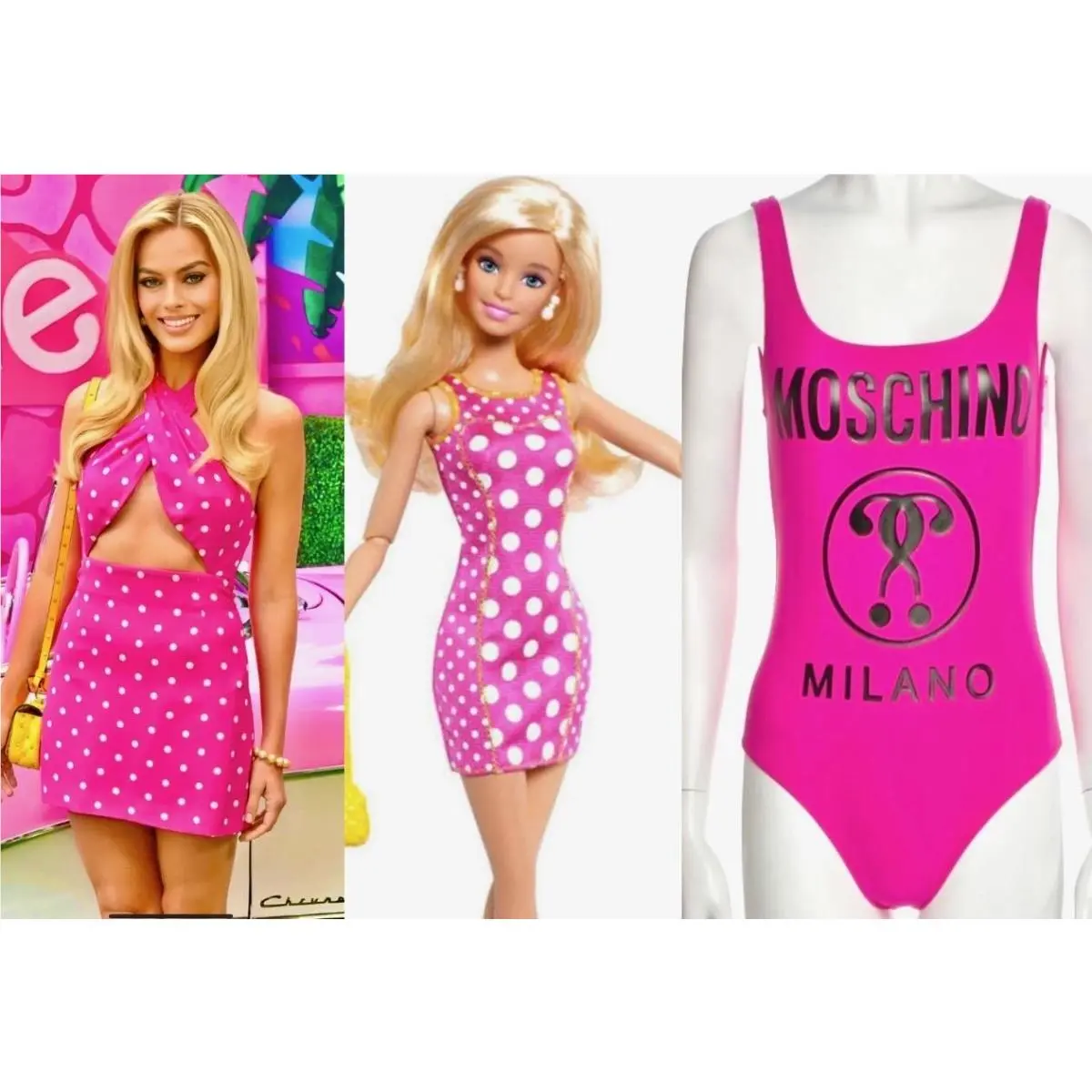 Barbie Pink One Piece Bathing Suit 2 4 Swim Swimsuit Bag Small S by Moschino
