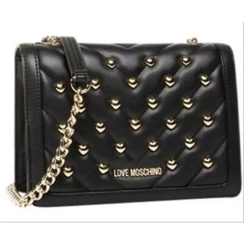 Love  Borsa Matt Nappa Pu Nero Black Leather Crossbody Bag 8L X 3Wx5 by Moschino