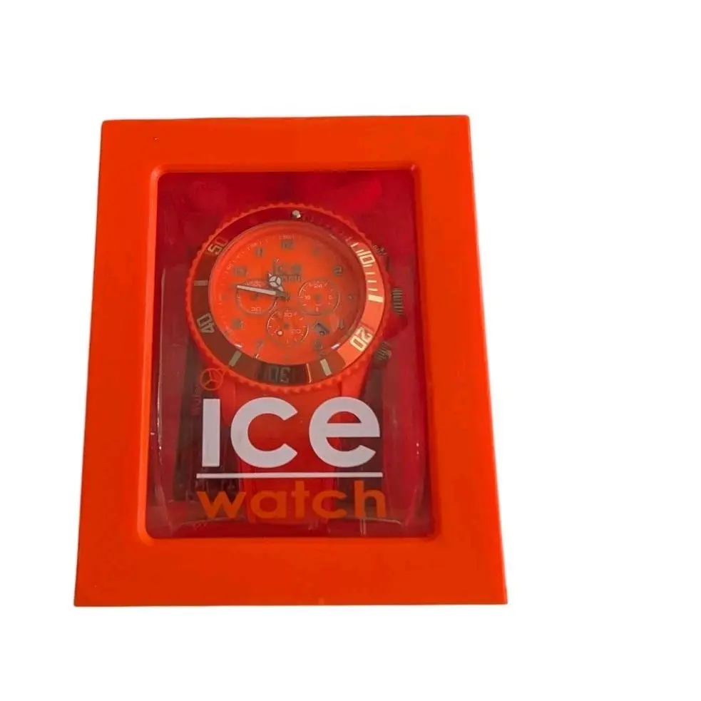 Ice-watch Sunshine Orange Dial Silicone Strap Unisex Chronograph Watch Works by Ice-Watch