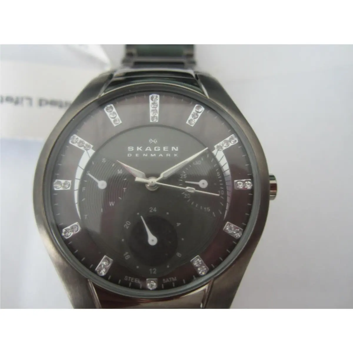 Skagen Scagen Women`s Watch Quartz Diamond Date Day All S/s Balack 750SMXD