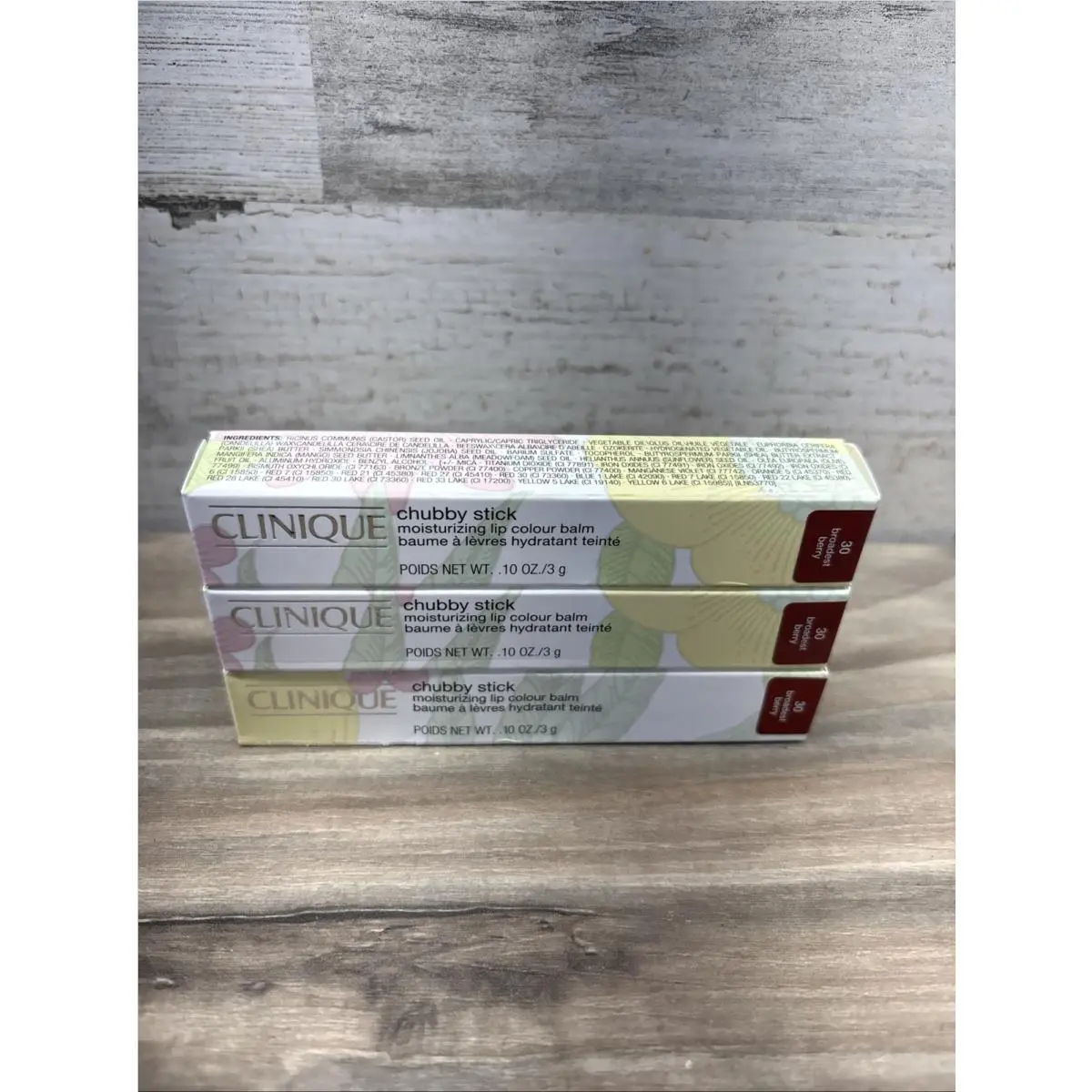 3-Clinique Chubby Stick Moisturizing Lip Color Balm 30 Broadest Berry Full Size