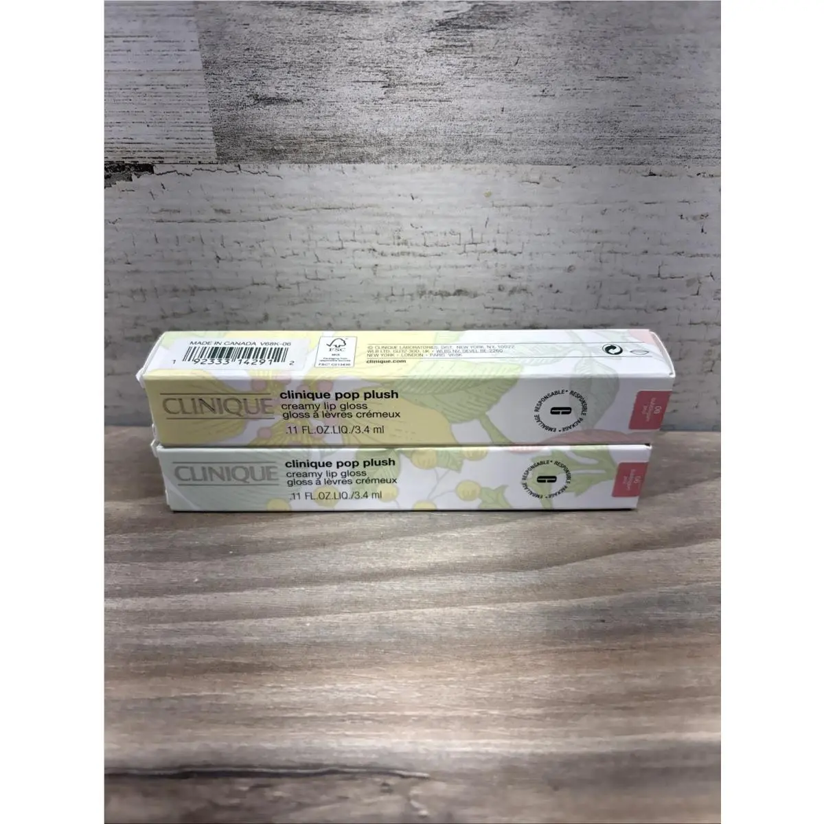 2 Clinique Pop Plush Creamy Lip Gloss 11 FL Oz/3.4 ML