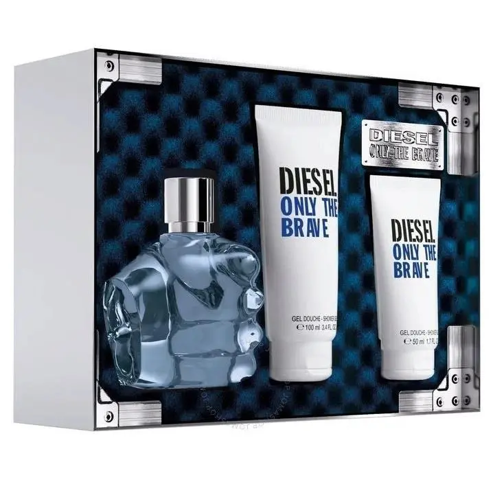 Only The Brave by Diesel Men`s Set 4.2oz Edt 3.4oz 1.7oz Shower Gel