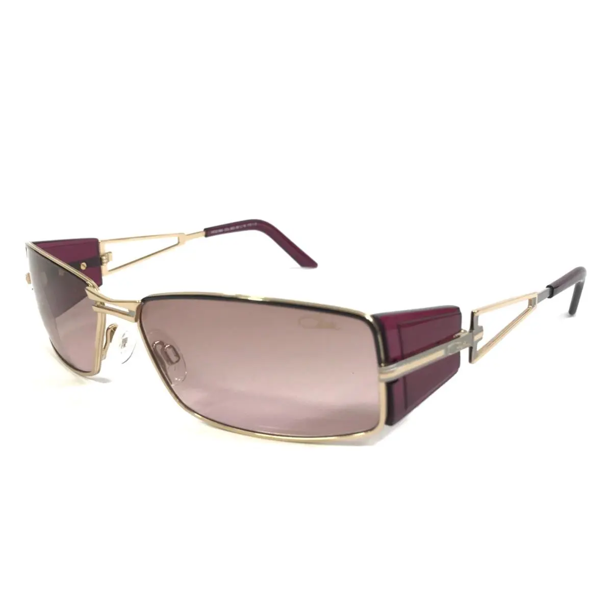 Cazal Sunglasses MOD.966 COL.963 Purple Gold Rectangle Frames with Purple Lenses