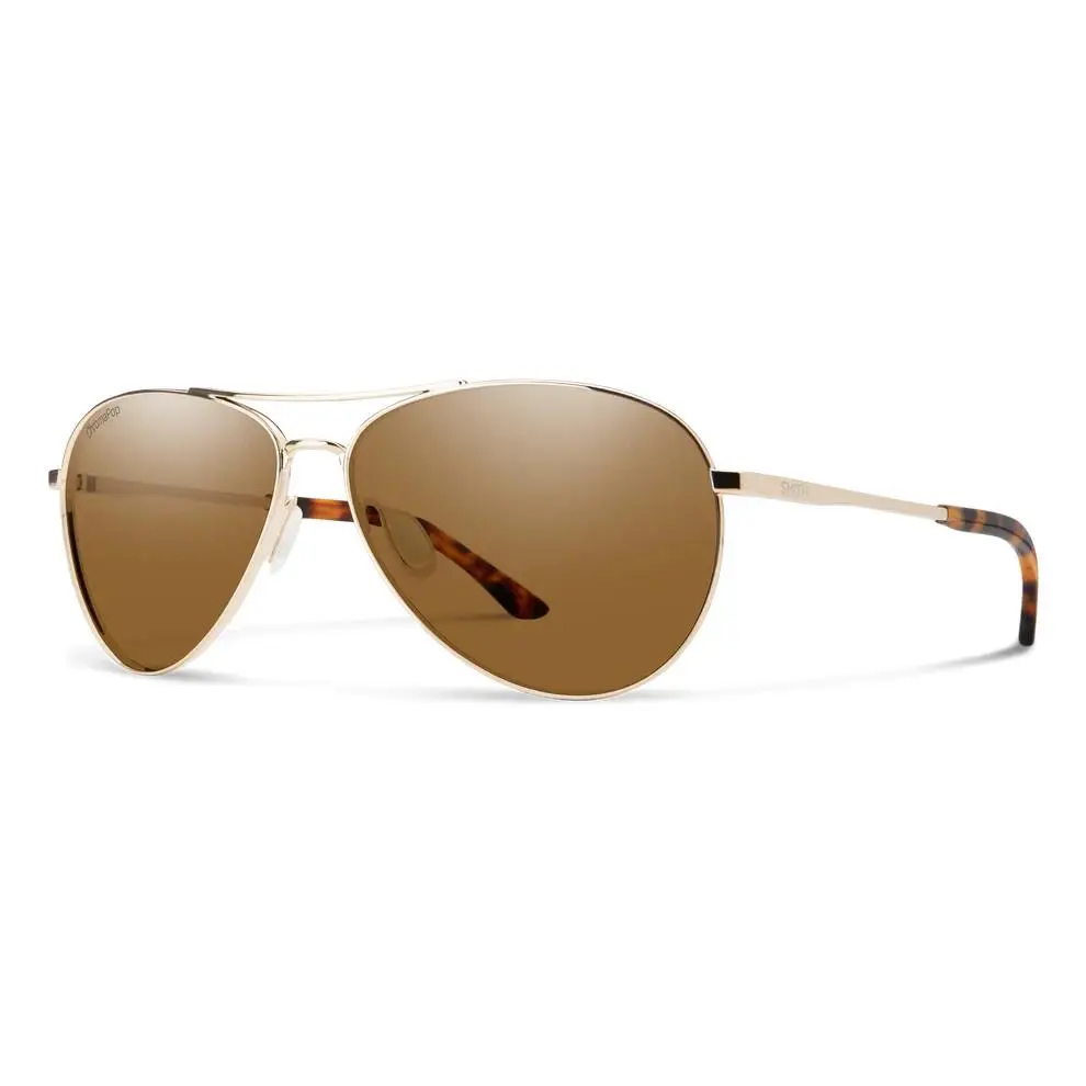 Smith Langley 2 Sunglasses Gold | ChromaPop Polarized Brown by Smith Optics