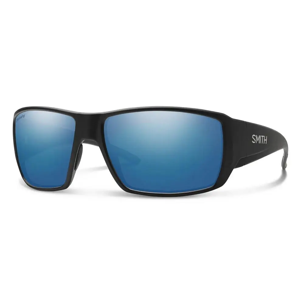 Smith Guide`s Choice Sunglasses Matte Black | ChromaPop Glass Polarized Blue Mirro by Smith Optics