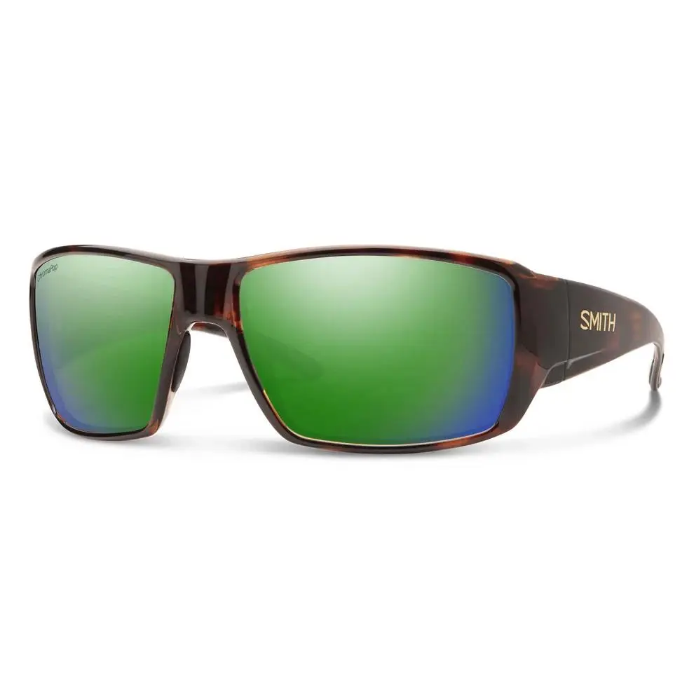 Smith Guide`s Choice Sunglasses Tortoise | ChromaPop Glass Polarized Green Mirror by Smith Optics