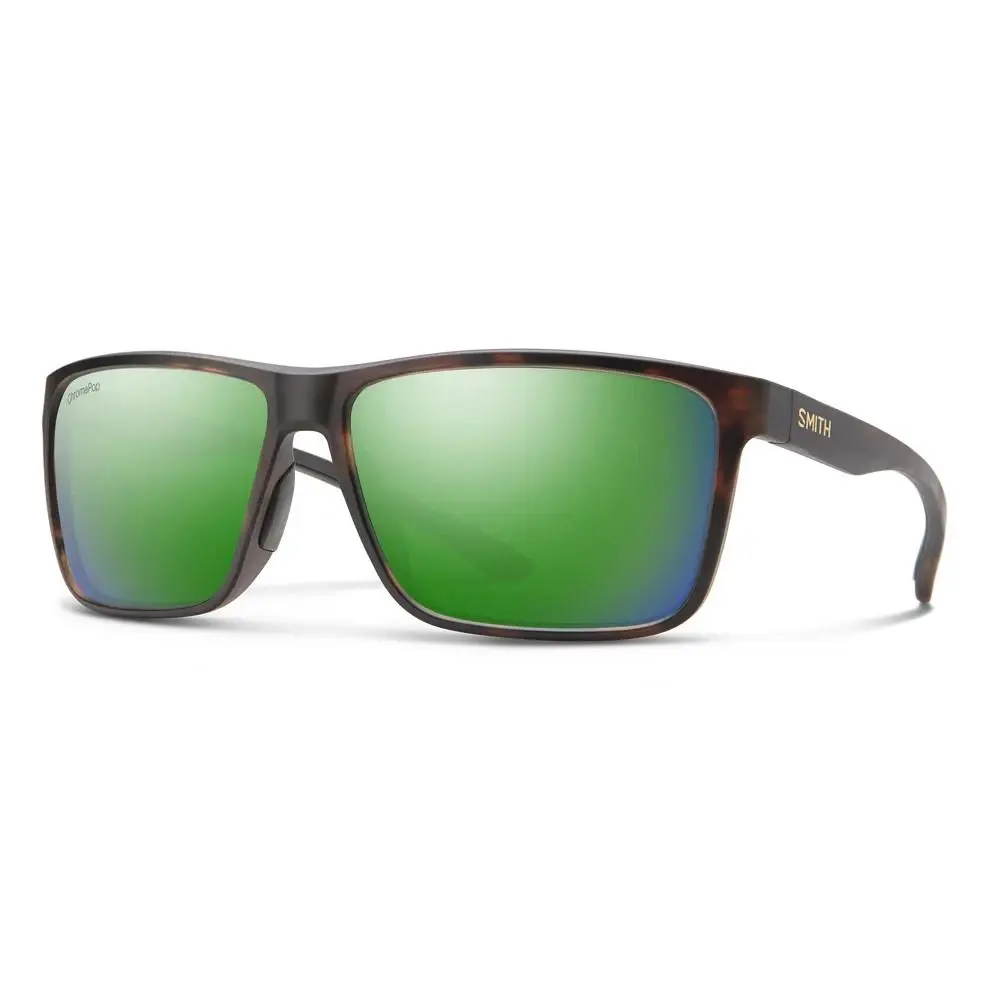 Smith Riptide Sunglasses Matte Tortoise | ChromaPop Glass Polarized Green M by Smith Optics