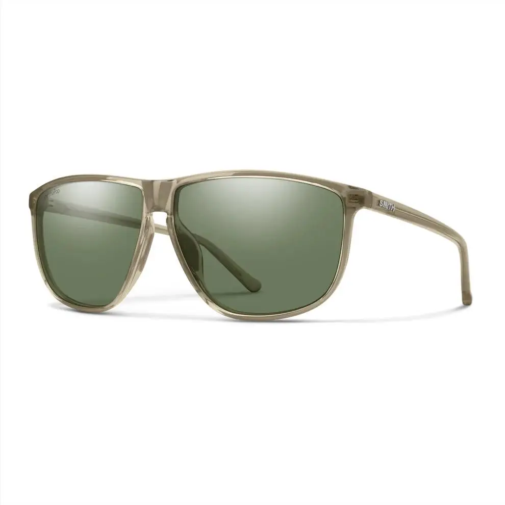 Smith Mono Lake Sunglasses Summit Crystal | ChromaPop Polarized Gray Green by Smith Optics
