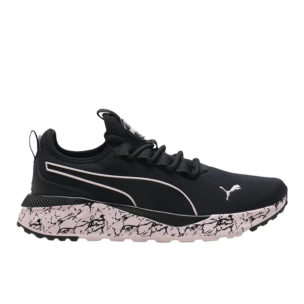 Tetra Femme Marble Lace Up Womens Black Sneakers Casual Shoes 40315501 by Puma