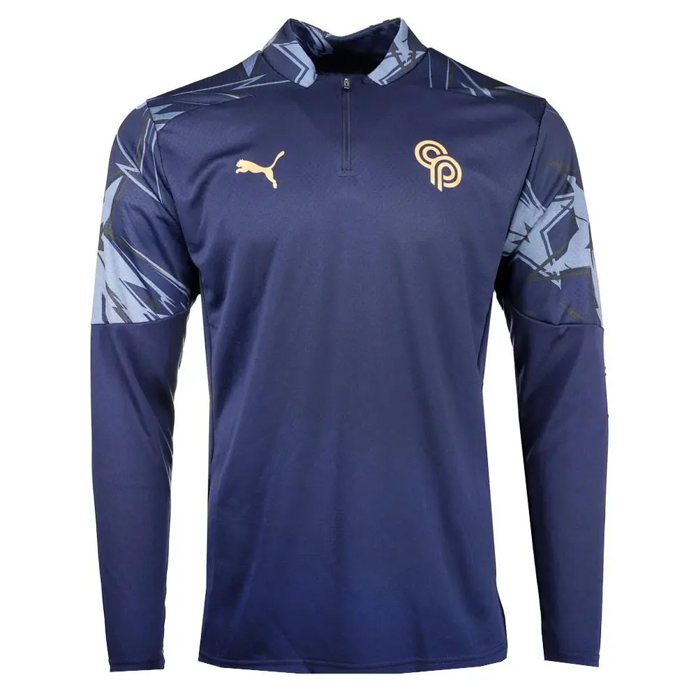 Christian Pulisic Mock Neck Quarter Zip Pullover Mens Blue Casual Tops 6589 by Puma