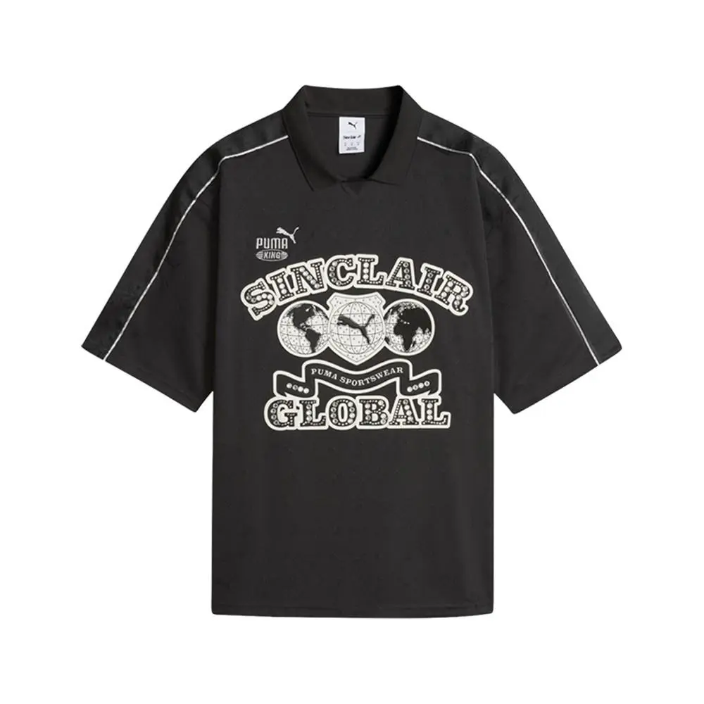 X Sinclair Collared Short Sleeve Soccer Jersey Mens Black 63758201 by Puma
