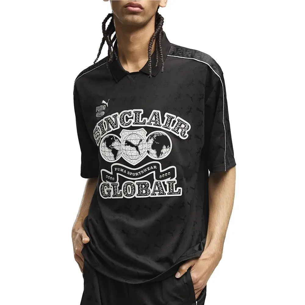 Puma clothing - PUMA  X Sinclair Collared Short Sleeve Soccer Jersey - 63758201 - Black 1