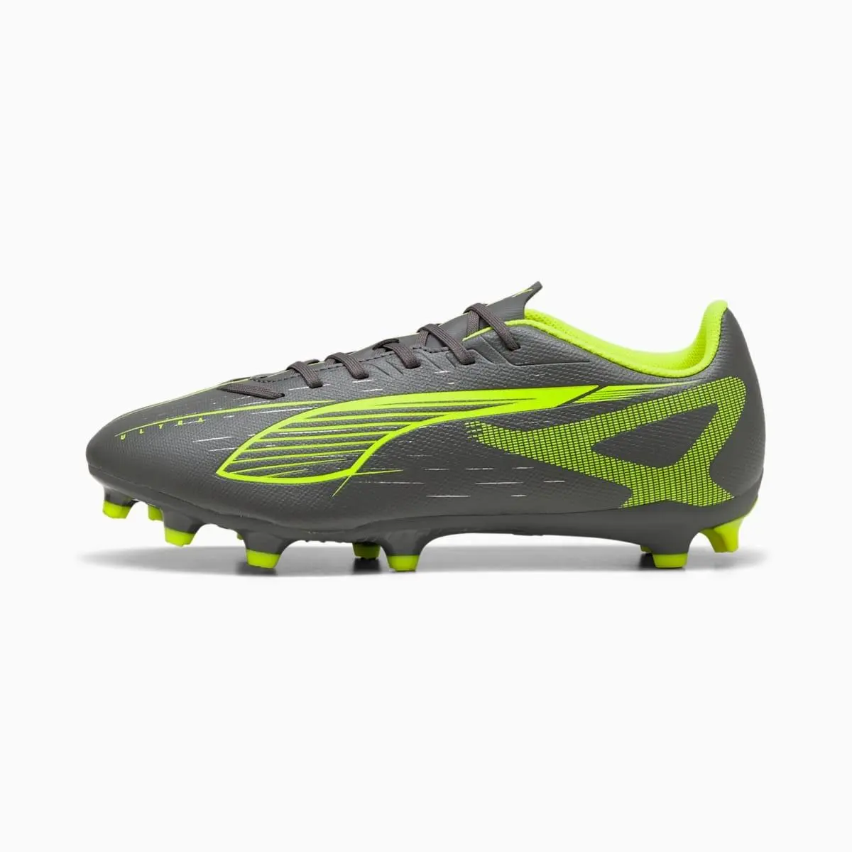 Puma Men`s Ultra 5 Play Firm/artificial Ground Soccer Cleat Matte Aged Silver/ye