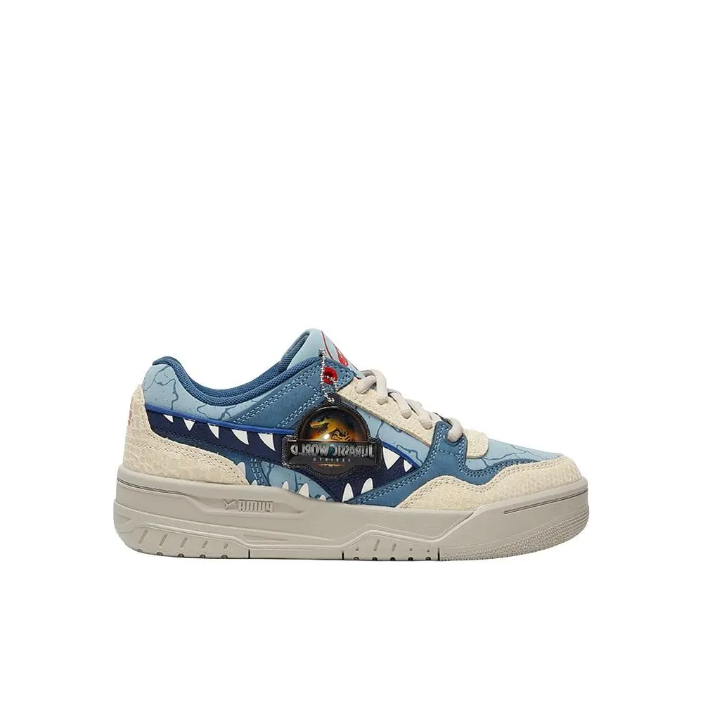 Puma X Jurassic World Rebound Lace Up Youth Boys Beige Blue Sneakers Casual S