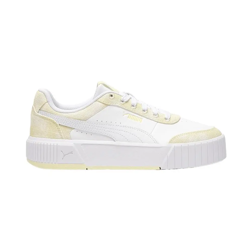 Puma Carina Mia Acid Wash Lace Up Womens White Sneakers Casual Shoes 40575401