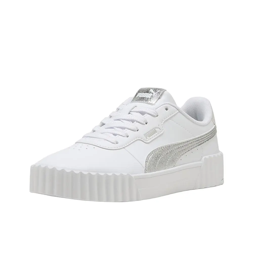 Puma shoes - PUMA Carina 3.0 Metallic Whisper Lace Up - 40451101 - White 8