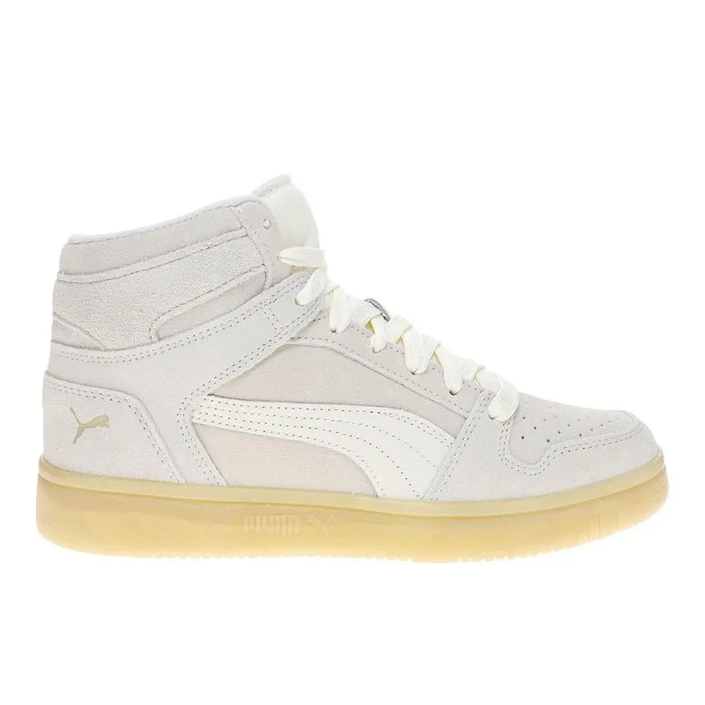 Puma Rebound Layup Pearlized High Top Womens Off White Sneakers Casual Shoes 40