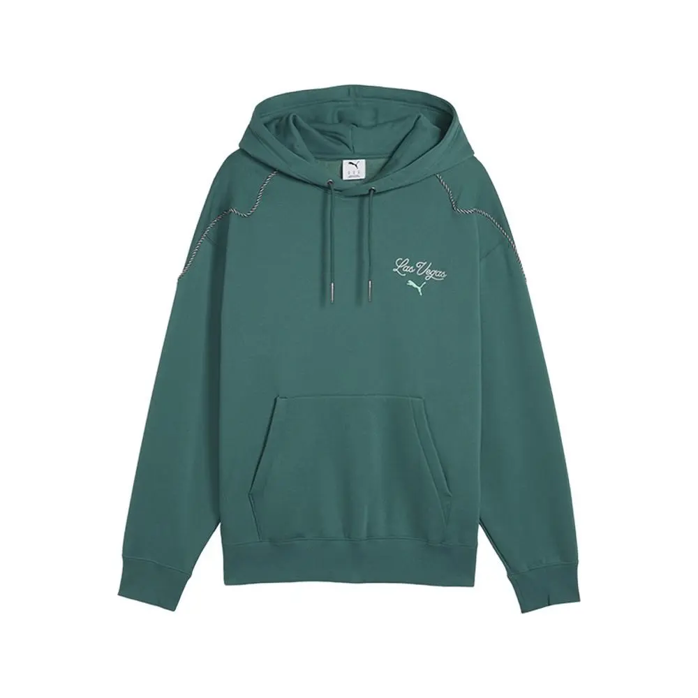 Puma Wardrobe Essentials Las Vegas Pullover Hoodie Mens Green Casual Outerwear 6