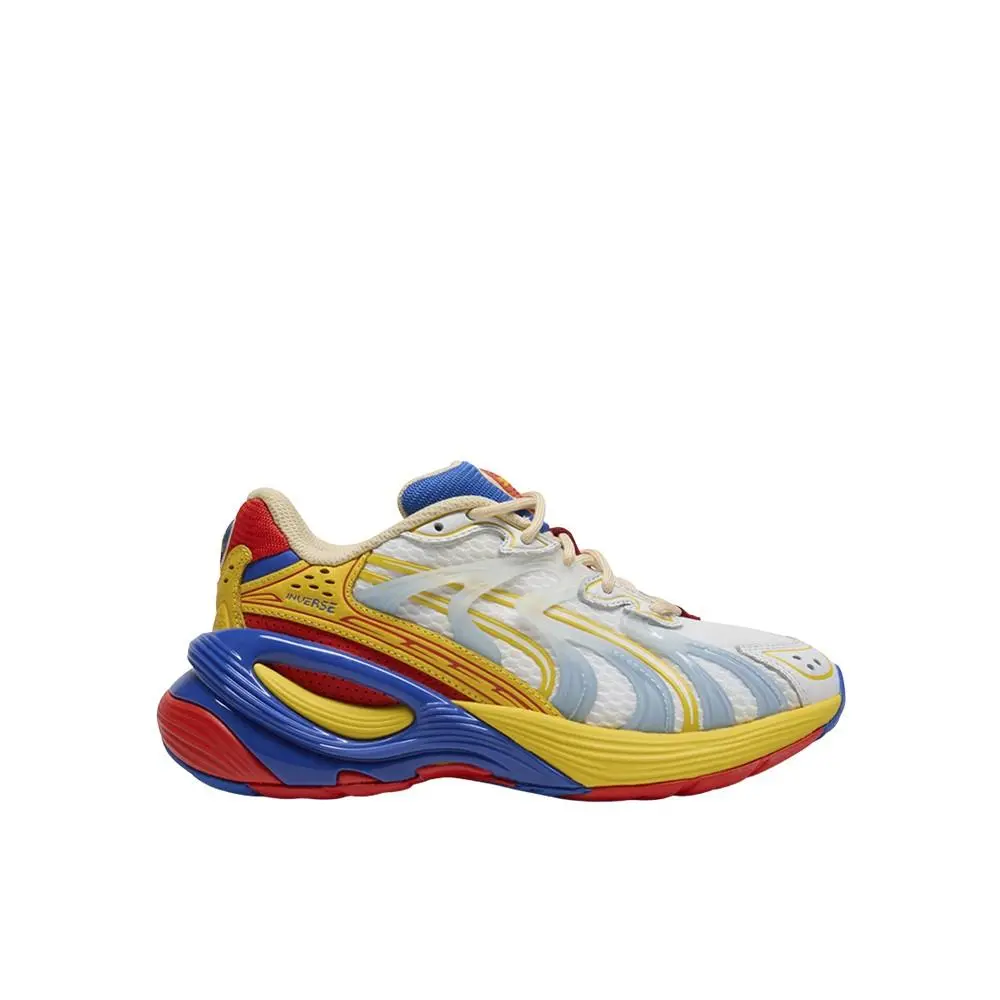 Puma Inverse Armored Lace Up Youth Boys Blue Off White Yellow Sneakers Casual