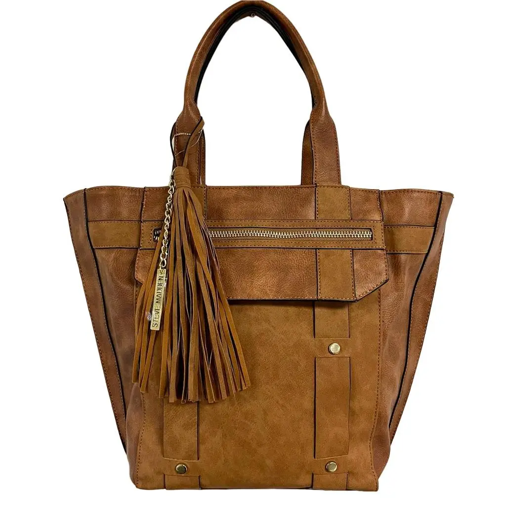 Cognac Bgiselle X-large Bag with Tassel by Steve Madden