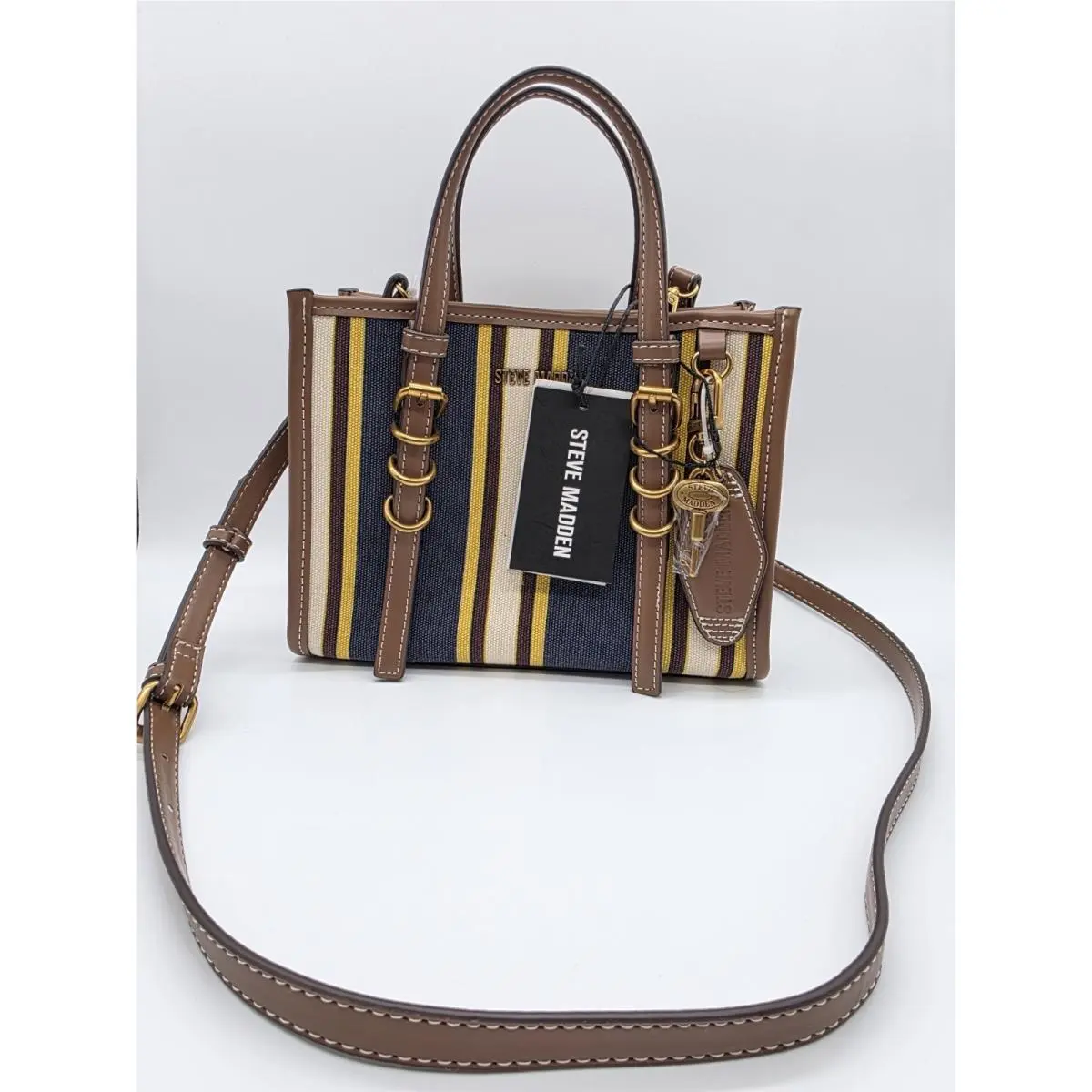 Steve Madden Navy Multi Bbogan Tote Bag Please See Photos For Minor Imperfec