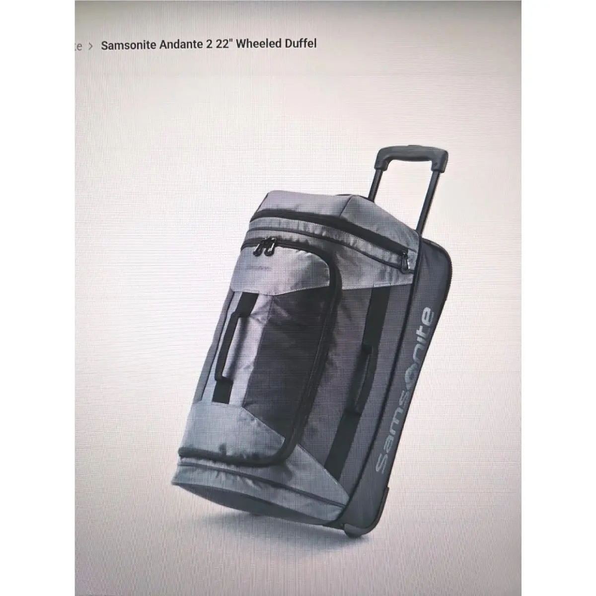 Andante 2 Wheeled Rolling Duffel Bag 22-Inch Riverrock/black by Samsonite